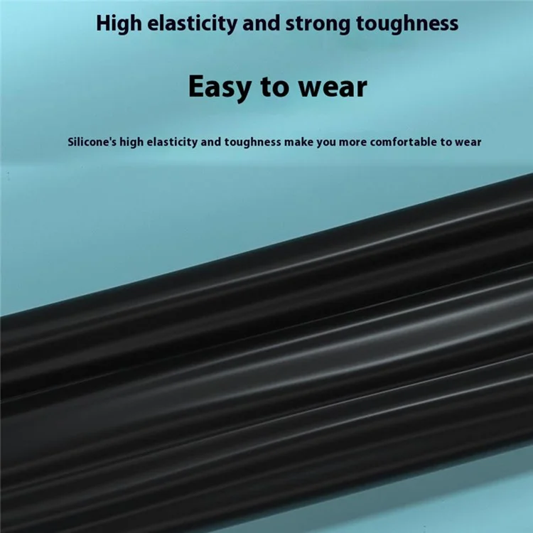 RESHEIR 20 x 24cm Adult Swim Cap Solid Color Elastic Silicone Swimming Hat for Men Women - Black