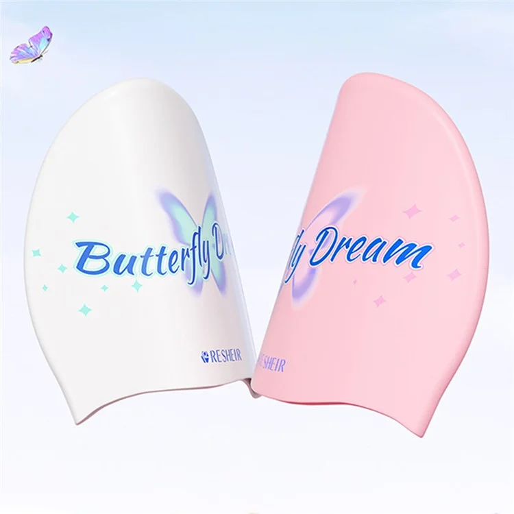 RESHEIR 24 x 20cm Cappuccio da nuoto in silicone per adulti con motivo a farfalla - Stella blu e farfalla