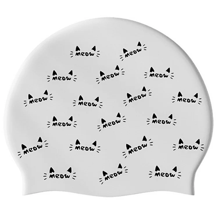 Cappello da nuoto in silicone con stampa alla moda per donne, ad alta elasticità, per capelli lunghi, 24x20cm
