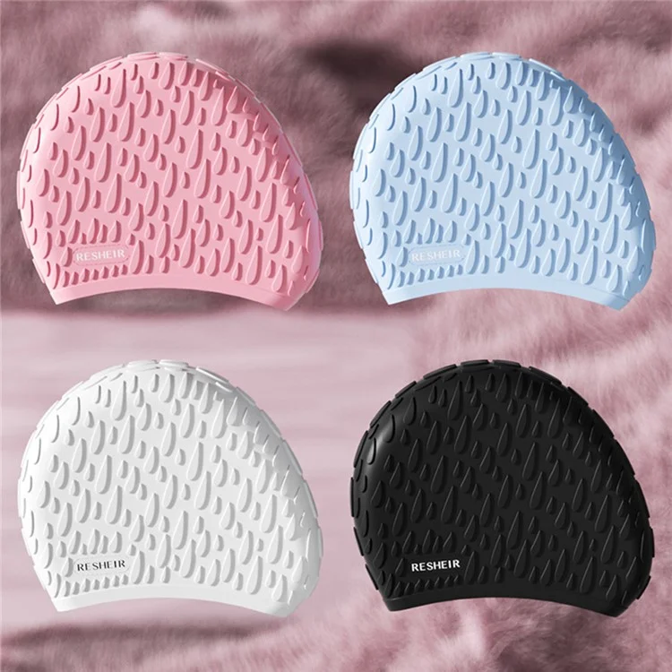 RESHEIR Cuffia da Nuoto in Silicone per Adulti Impermeabile, Alta Elasticità, Antiscivolo - Bianco, 24x19cm