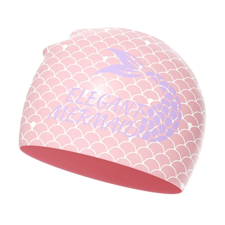 Cuffia da Nuoto per Donne con Motivo Sirena, Protezione Orecchie Antiscivolo in Silicone, 24x20cm