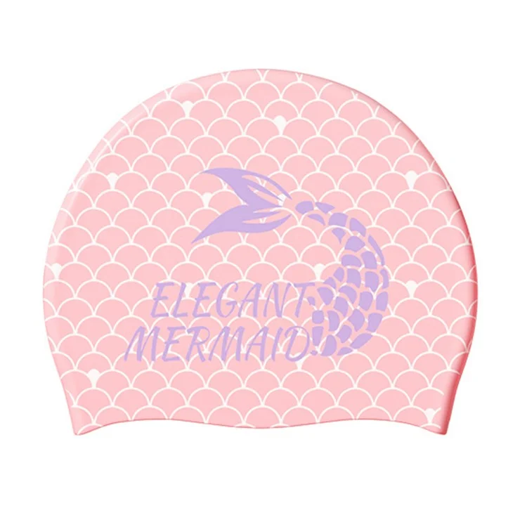 Cuffia da Nuoto per Donne con Motivo Sirena, Protezione Orecchie Antiscivolo in Silicone, 24x20cm