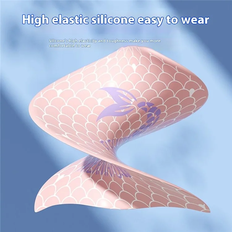 Cuffia da Nuoto per Donne con Motivo Sirena, Protezione Orecchie Antiscivolo in Silicone, 24x20cm