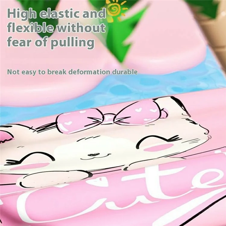 RESHEIR Bonnet de Bain en Silicone pour Enfants Motif Animal de Dessin Animé Protection Imperméable des Oreilles, 22,5 x 19,5 cm - Café et Chats