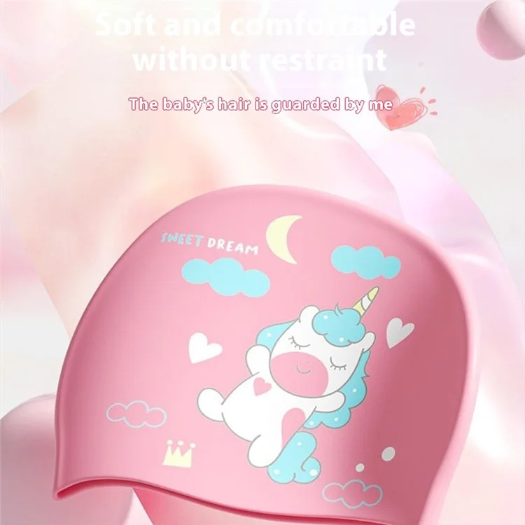 Touca de Natação de Silicone com Desenho Infantil, Proteção Impermeável para Orelhas, 22,5x19,5cm - Estrela-do-mar Amarela