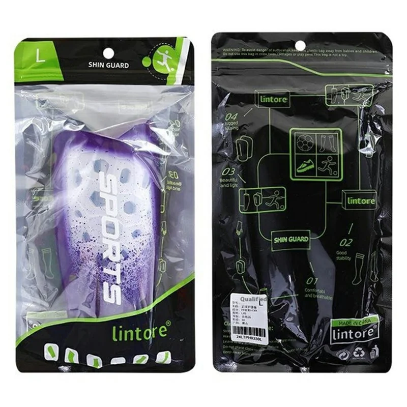 LINTORE 1 Par de Protetores de Canela para Futebol Profissional com Meias Longas, Tamanho G - Rosa