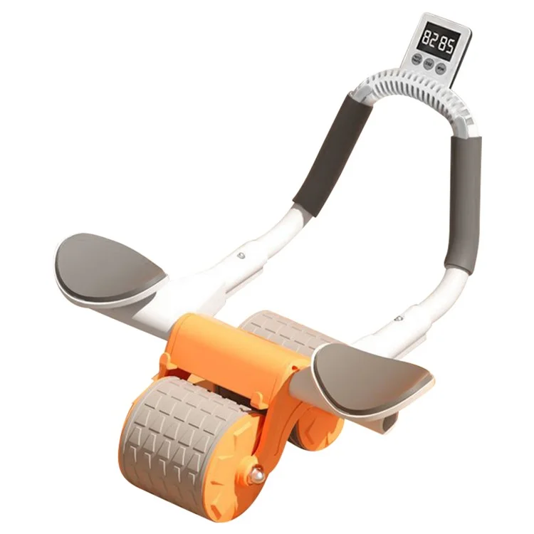 Elbow Support Automatic Rebound Abdominal Wheel Ab Roller Core Exercise Equipment with Timer - Orange