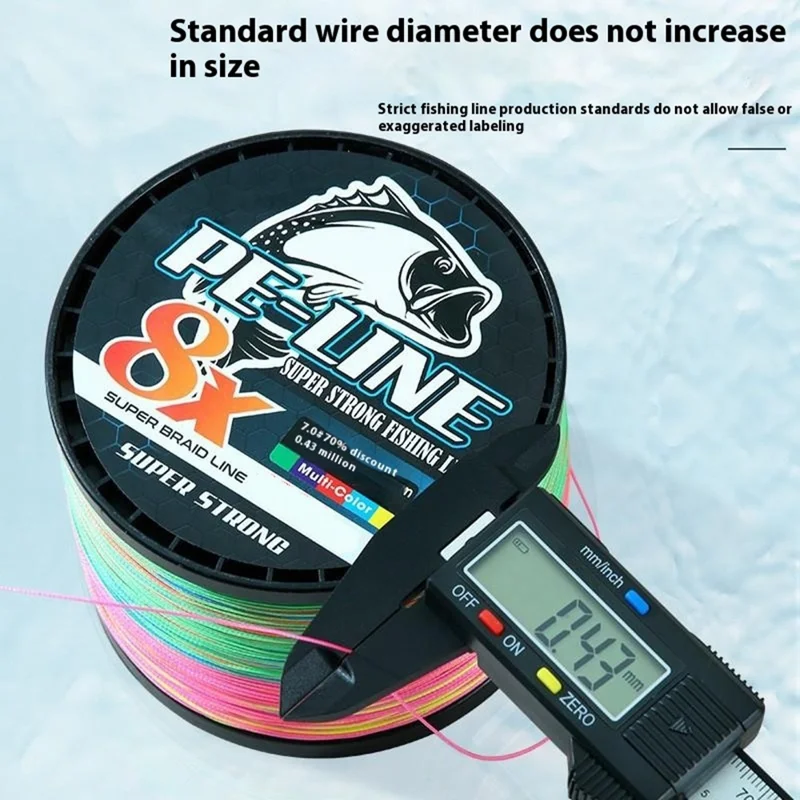 Linha de Pesca Trançada de 8 Fios, 500m, Resistente à Abrasão, para Arremesso, Cor Muda a Cada 10m - Linha Nº 0,6