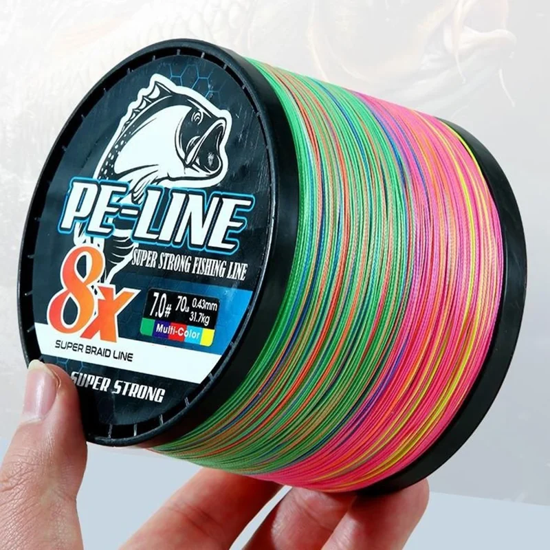Linha de Pesca Trançada de 8 Fios, 500m, Resistente à Abrasão, para Arremesso, Cor Muda a Cada 10m - Linha Nº 0,6