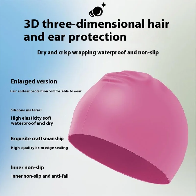 Bonnet de bain pour enfants en silicone étanche antidérapant avec protection des oreilles - Jaune