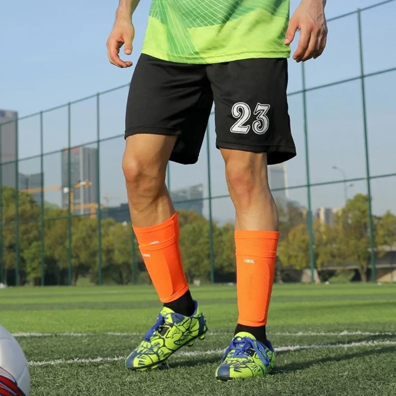 VBOSI 4025V 1Paio 23cm Calzini Parastinchi da Calcio, Taglia M - Verde Fluorescente