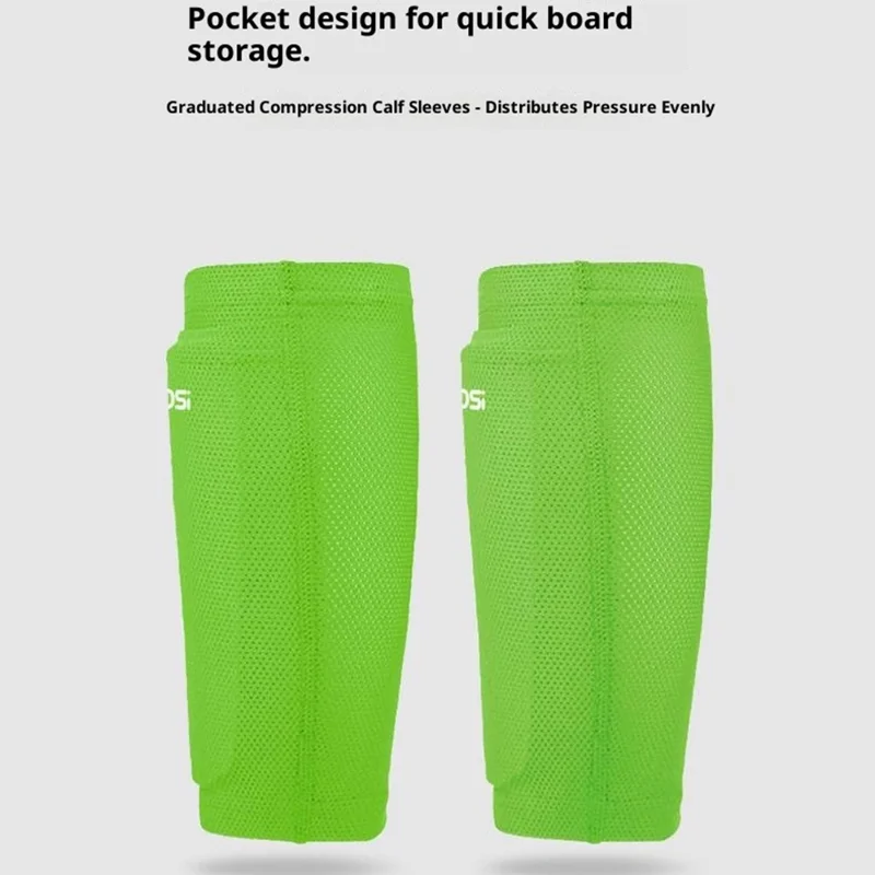 VBOSI 4025V 1Paio 23cm Calzini Parastinchi da Calcio, Taglia M - Verde Fluorescente