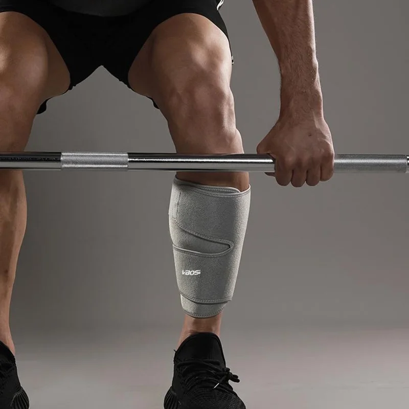 VBOSI 8338V 1Pc Calf Compression Sleeve Breathable Shock Absorption Protective Gear for Running Cycling - Grey