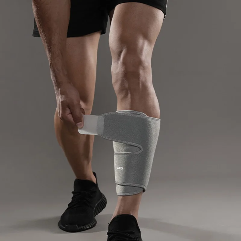 VBOSI 8338V 1Pc Calf Compression Sleeve Breathable Shock Absorption Protective Gear for Running Cycling - Grey