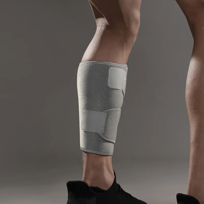 VBOSI 8338V 1Pc Calf Compression Sleeve Breathable Shock Absorption Protective Gear for Running Cycling - Grey