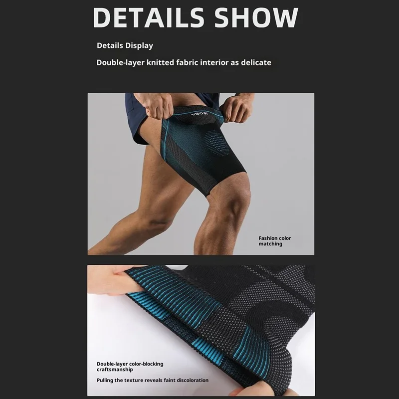 VBOSI 5187V 1Pc Size M Thigh Support Compression Sleeve for Outdoor Running Sports Protective Gear - Grey