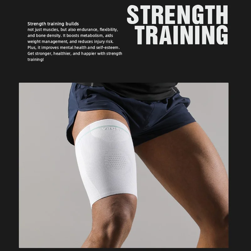 VBOSI 5187V 1Pc Size M Thigh Support Compression Sleeve for Outdoor Running Sports Protective Gear - Grey