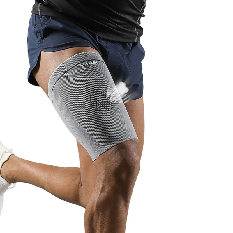 VBOSI 5187V 1Pc Taglia XL Manica di Compressione per Supporto Coscia per Sport Outdoor Attrezzatura Protettiva - Grigio