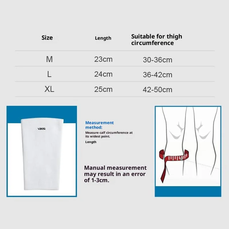 VBOSI 4007V 1PC Calf Compression Sleeve Leg Compression Socks Shin Splints Support for Running Cycling - White  /  M