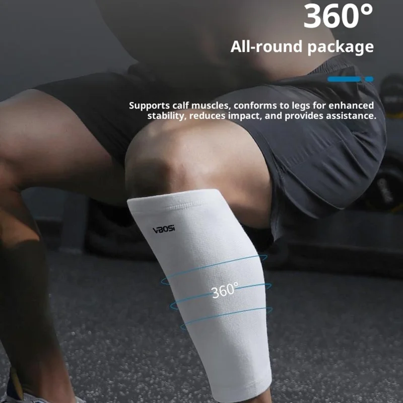 VBOSI 4007V 1PC Calf Compression Sleeve Leg Compression Socks Shin Splints Support for Running Cycling - White  /  M