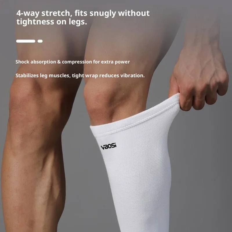 VBOSI 4007V 1PC Calf Compression Sleeve Leg Compression Socks Shin Splints Support for Running Cycling - White  /  M