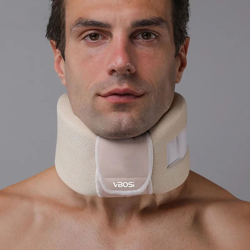 VBOSI 1722V Collier Cervical Réglable Support Cervical en Mousse Protecteur de Cou - Beige / M