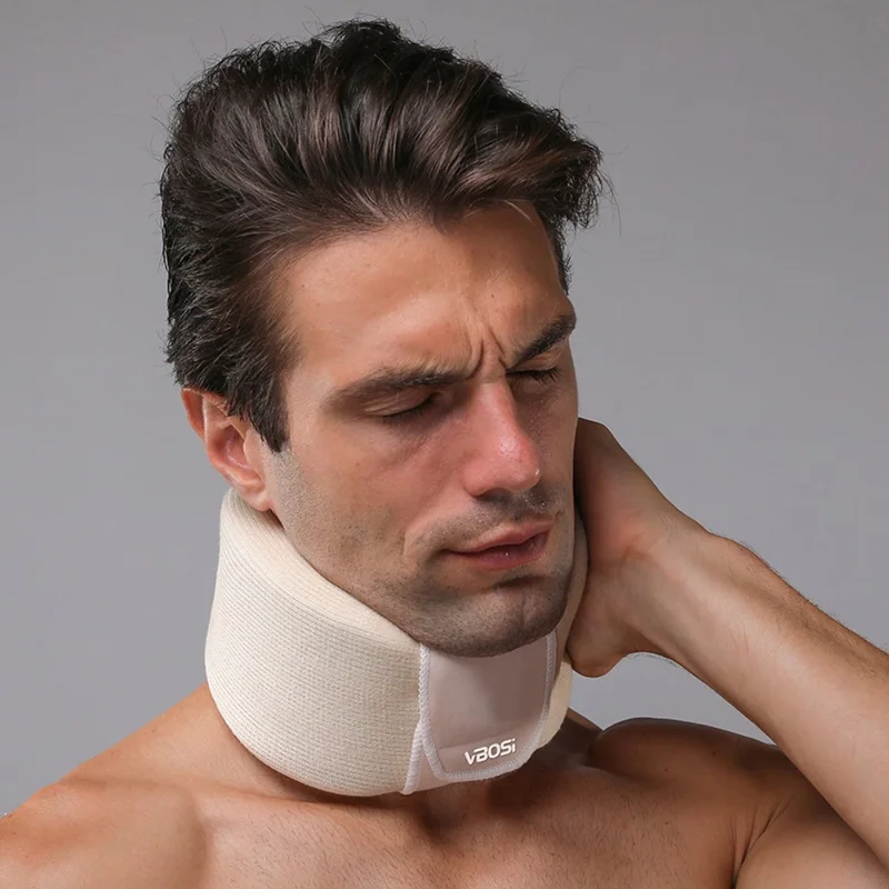 VBOSI 1722V Collier Cervical Réglable Support Cervical en Mousse Protecteur de Cou - Beige / M