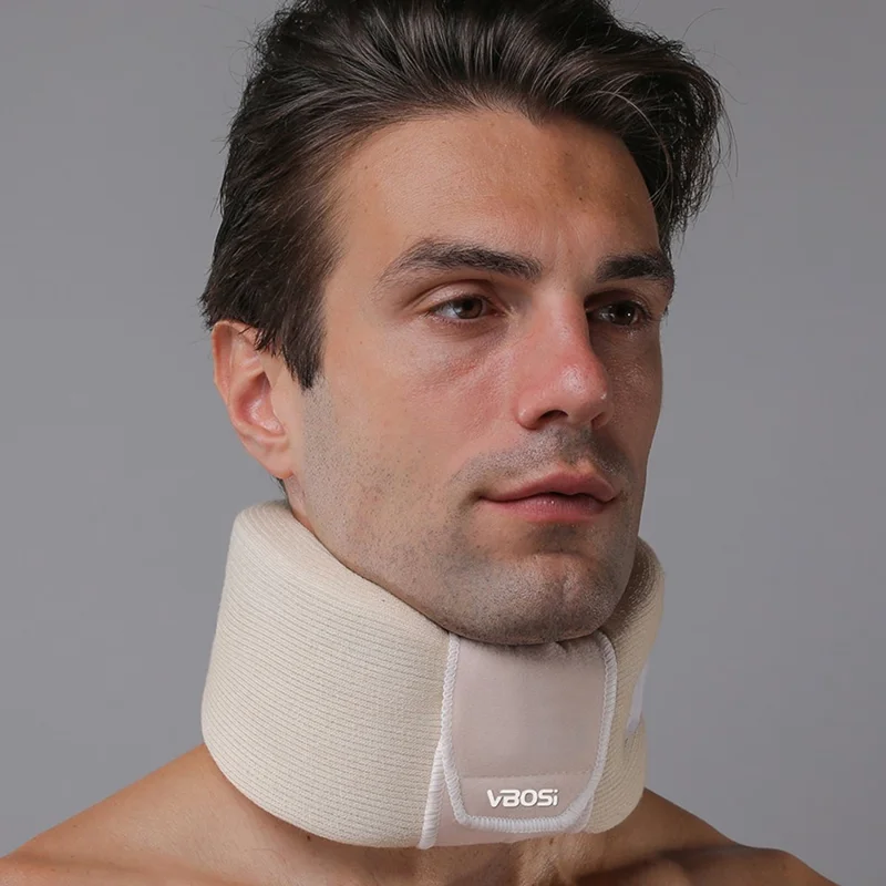 VBOSI 1722V Collier Cervical Réglable Support Cervical en Mousse Protecteur de Cou - Beige / M