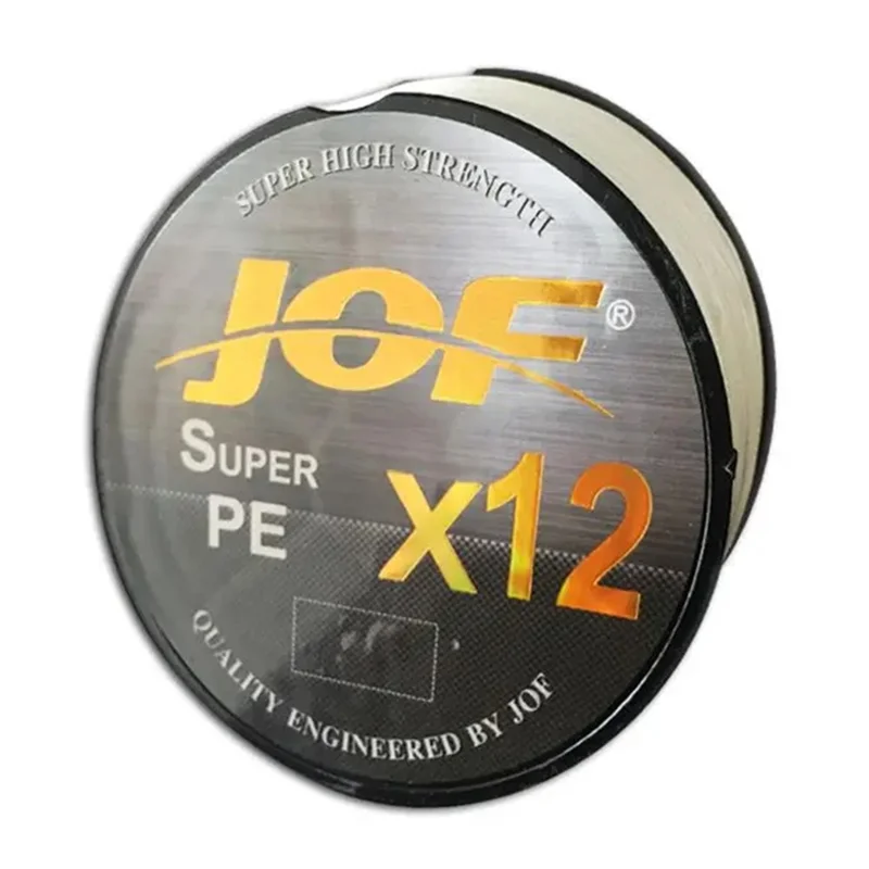 JOF 100m 1.0# 12 Strand Wear-resistant Fishing Line High Strength PE Braided Fishing Wire - White