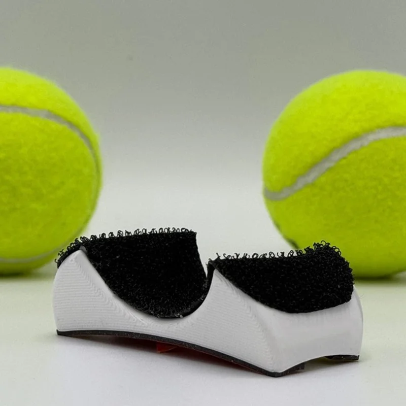 Bærbar tennisboldopsumer med krumet greb boldoptager enhed hurtig ophalstilbehør - Hvid