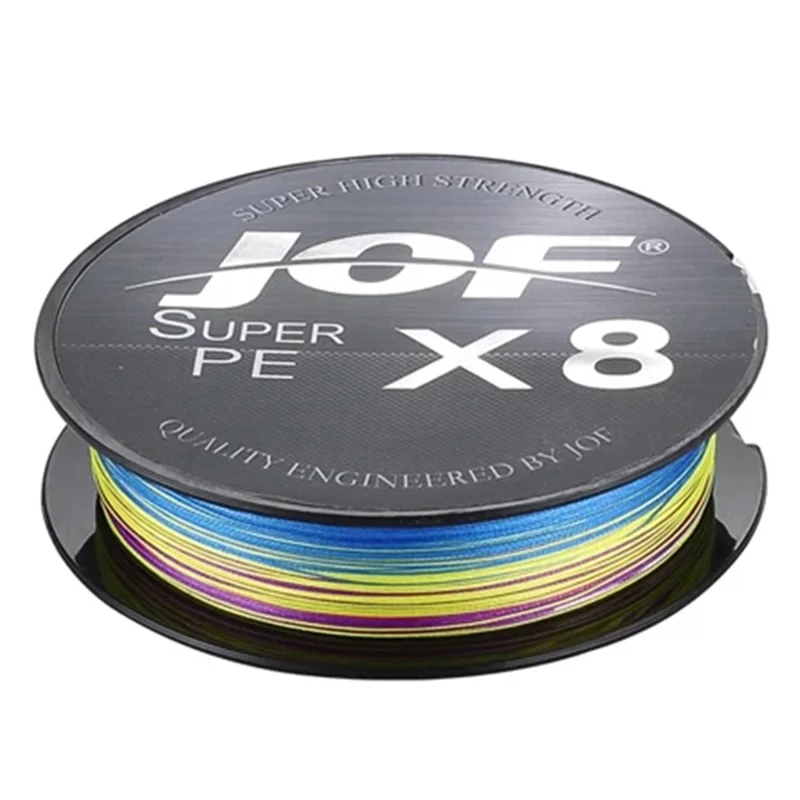 JOF 3.0# Carp Fishing Line 18.7kg Pull Force 8 Strands Braided PE Wire Fishing Tackle, 100m - Multi-color