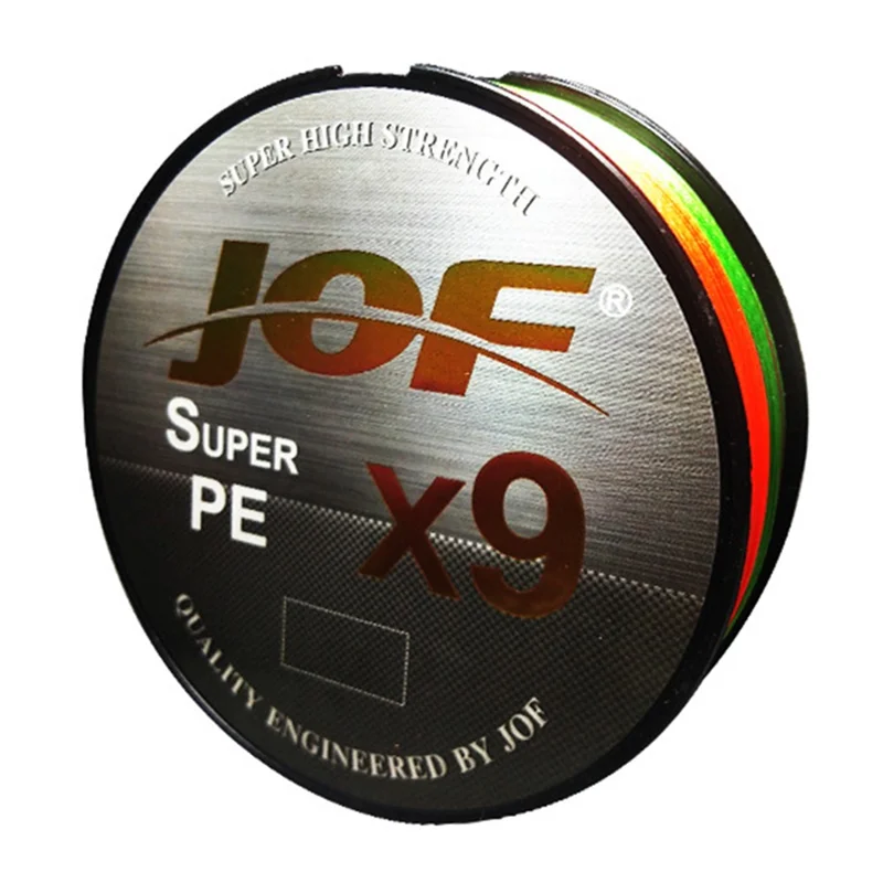 JOF 100m 5.0# 9 Strand Anti-bite Anti-wear Fishing Line High Strength PE Woven Fishing Wire - Multi-color