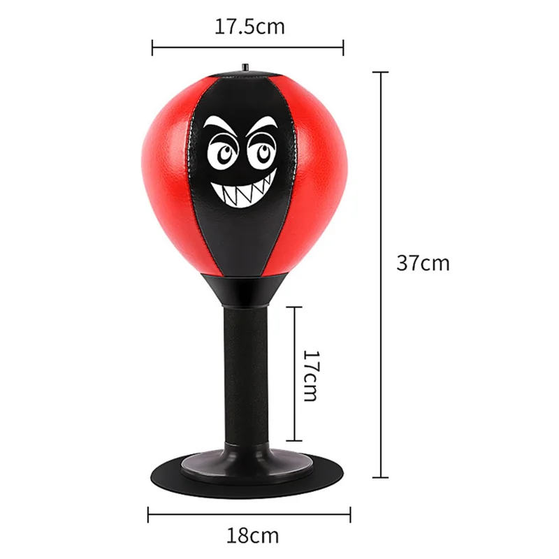 AIBEIJIAN Desktop PU Leather Punching Speed Ball Kids Adult Stress Relief Boxing Punch Ball - Black+Red