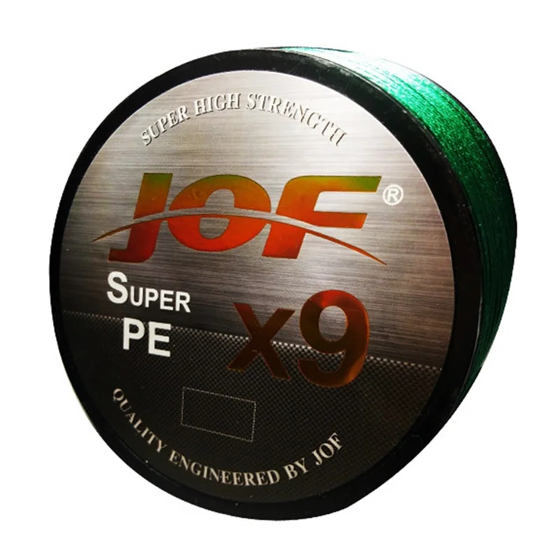JOF 100 m 8,0# Wędkarska żyłka 9-szlakowa Żyłka PE odporna na ugryzienia Wysokowytrzymała wędkarska żyłka - Zielony