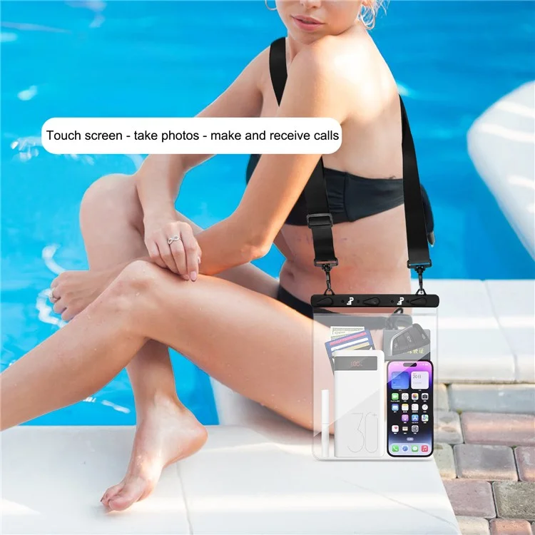 PICTET.FINO RH03 13" IPX8 wasserdichte Tasche 30 m Unterwasser-Tauchtelefon-Klare Trockentasche - Pink