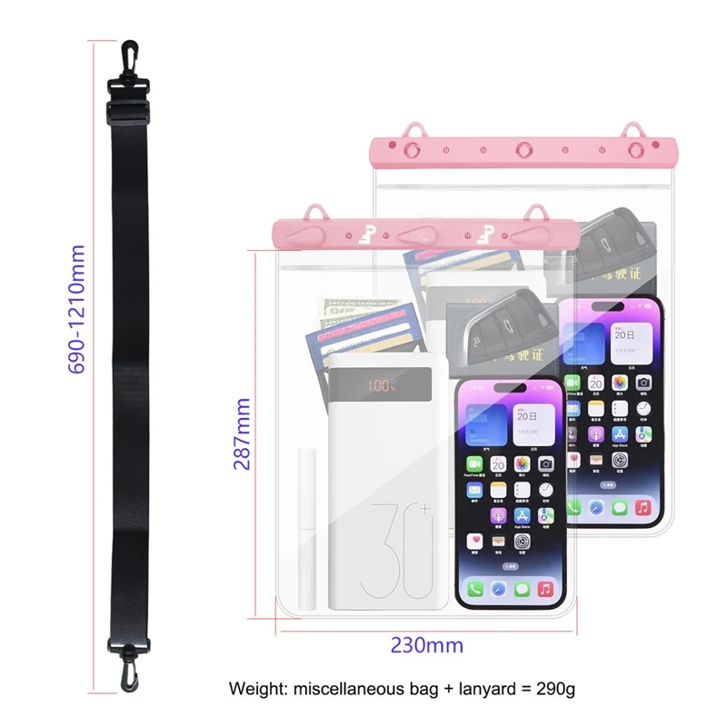 PICTET.FINO RH03 13" IPX8 Bolsa Impermeável 30m Mergulho Subaquático Bolsa Seca de Celular Transparente - Verde