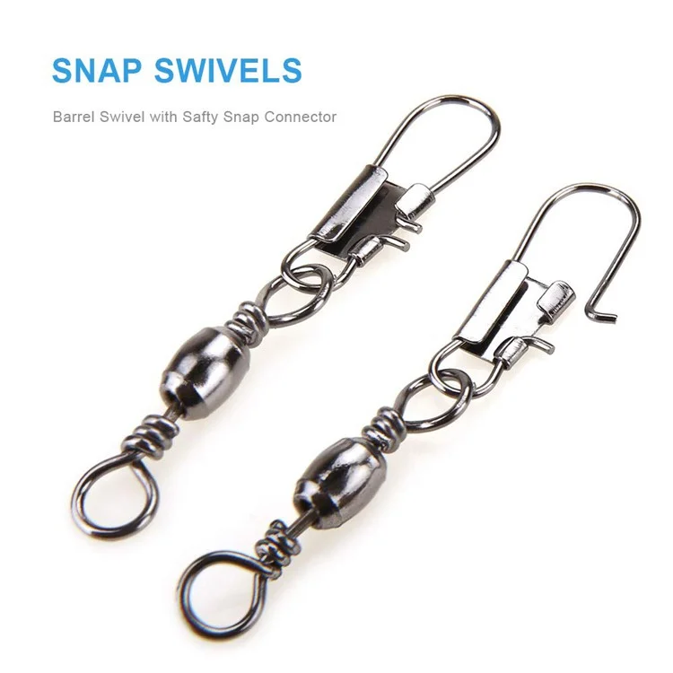100 pezzi / scatola Cuscinetti a sfera in metallo per pesca Rolling Ball Swivels Connettori di sicurezza Accessori per la pesca