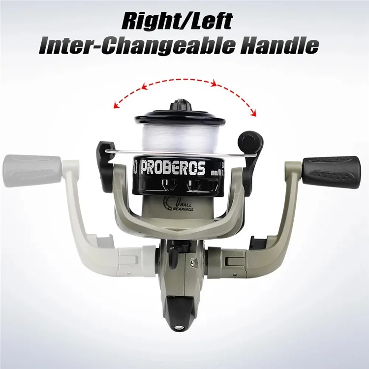 PROBEROS Fishing Reel 1BB 5.2:1 High Speed Spinning Reel with 50m Wire - KB1000