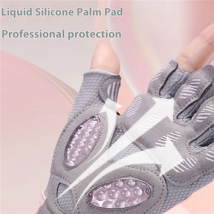 WOSWEIR HA0236 1 paire de gants de sport à doigts mi-longs, amortissement des chocs, protection des mains - Rose S
