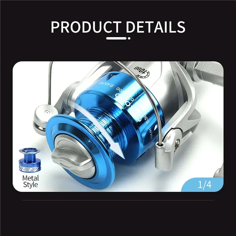 HAUT TON QS6000 Nylon Spool Fishing Reel Spinning Reel with 5.2:1 Gear Ratio