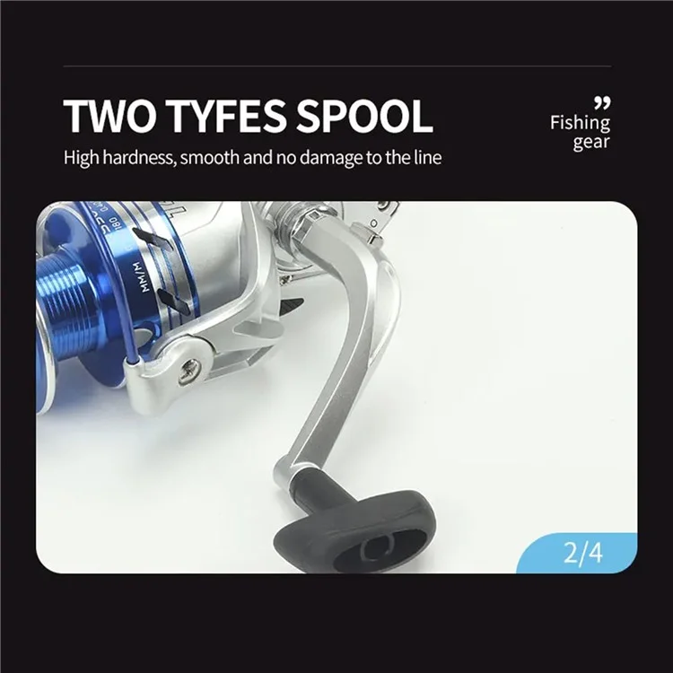 HAUT TON QS6000 Nylon Spool Fishing Reel Spinning Reel with 5.2:1 Gear Ratio