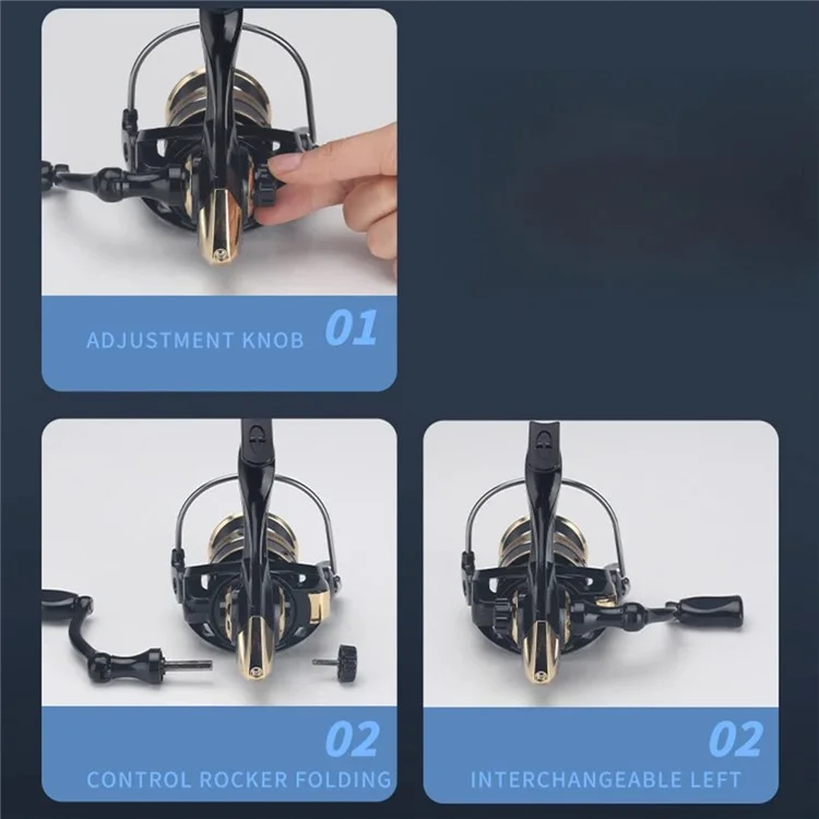 HOUT TON GW6000 Metal Scool Fishing Role 4.7: 1 Ração Golte