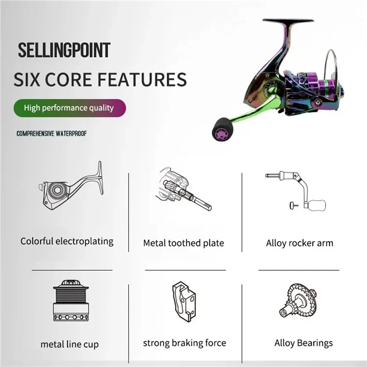VX5000 14+1 Bearings 5.2:1 Ratio Saltwater Ultralight Fishing Reel Left  /  Right Hand Freshwater Reel
