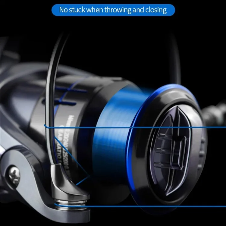 LE4000 Spinning Fishing Reels 12+1BB Metal Spool Reels 15KG Unloading Force Screw-In Handle