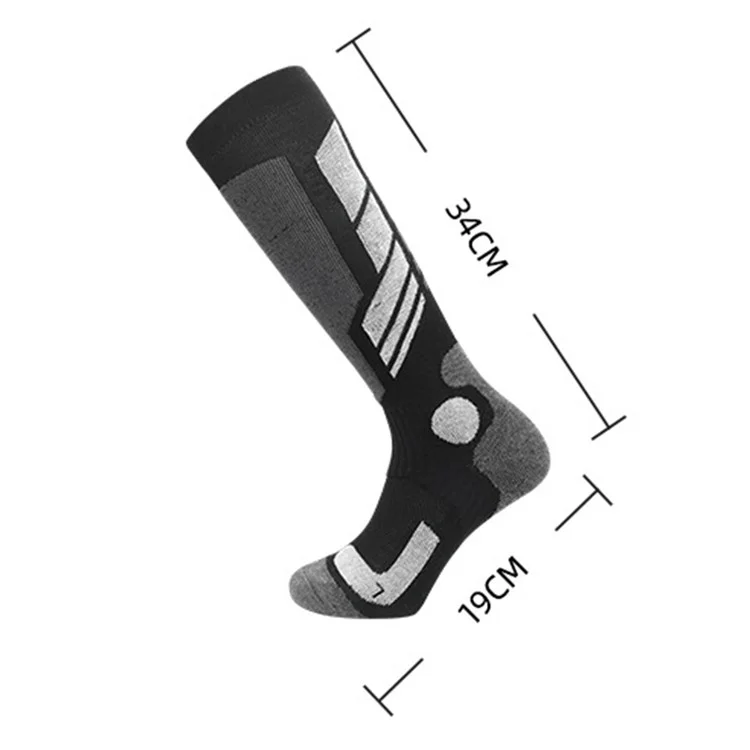 RONYUESS 8201 1 pair of high-top compression sports socks for winter, thick for skiing, for men and women, size M: 34-38 - Medium Blue / Sapphire