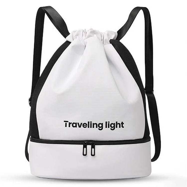 1012 Waterproof Beach Bag Swim Backpack Dry Wet Separation Fitness Sports Dual Shoulder Bag - White