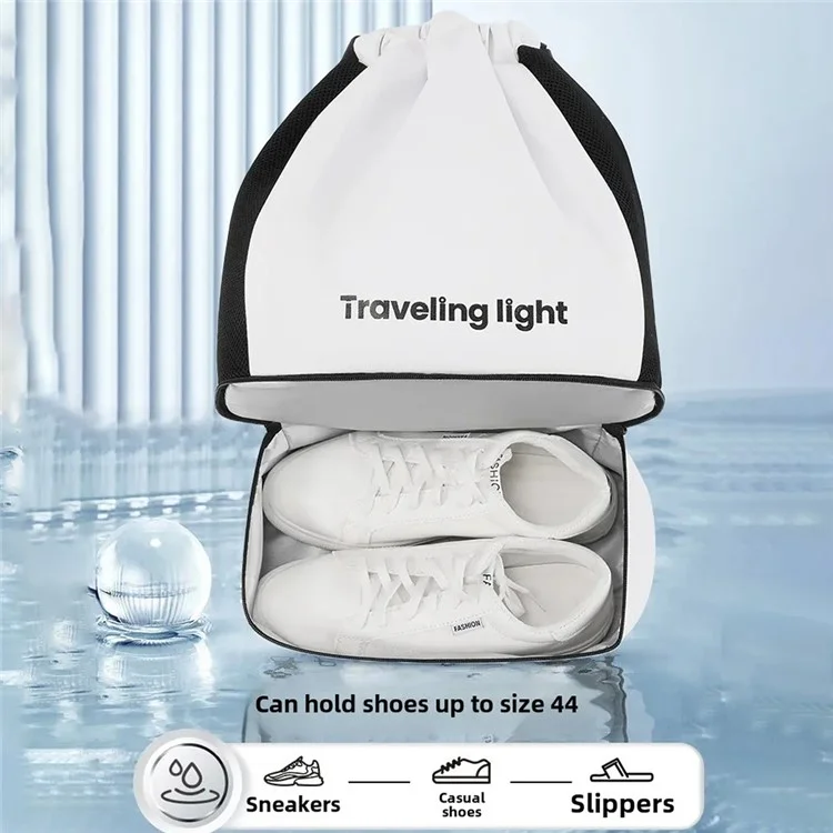 1012 Waterproof Beach Bag Swim Backpack Dry Wet Separation Fitness Sports Dual Shoulder Bag - White