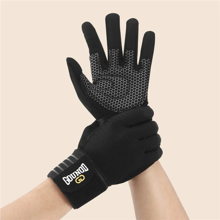 GOUNOD GL045 Gants de Fitness à Doigts Complets avec Support de Poignet Respirants pour Musculation - Taille M