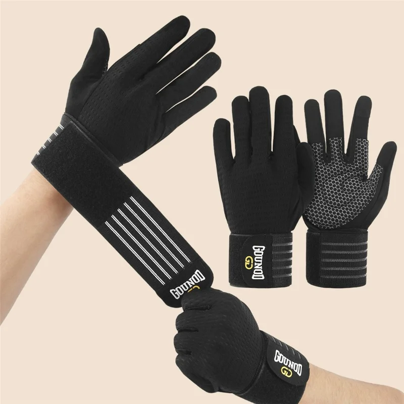 GOUNOD GL045 Full Finger Fitness Gloves Breathable Wrist Support Weightlifting Gloves Size XL