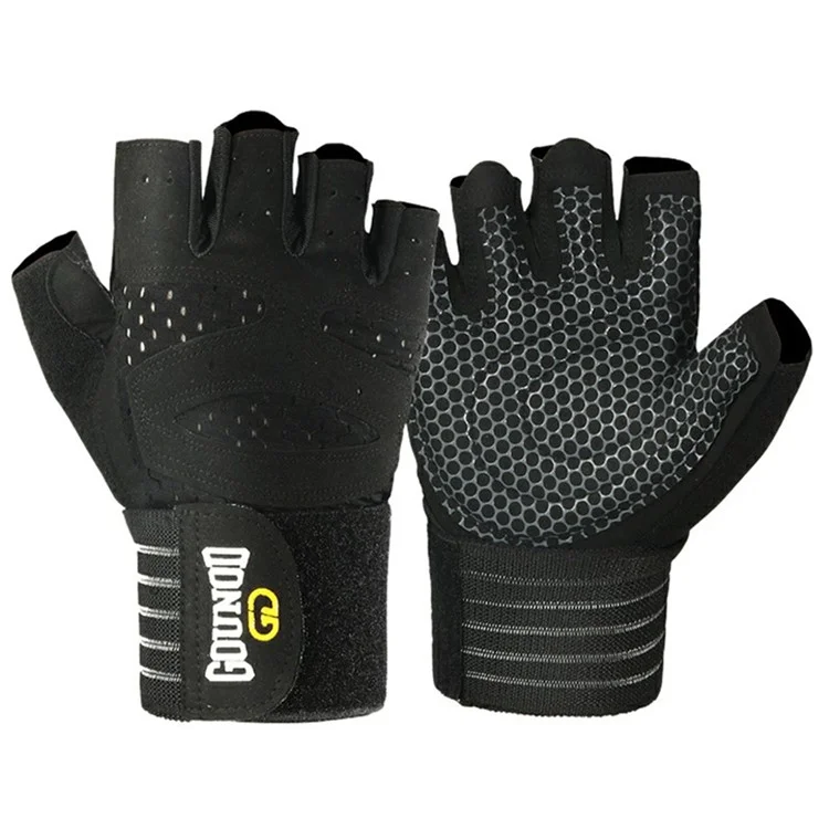 GOUNOD GL040 Gants de musculation antidérapants respirants mi-doigts Taille M - Noir